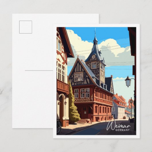 Weimar Deutschland Reisen Vintage Illustration Postkarte (Vorne/Hinten)