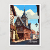 Weimar Deutschland Reisen Vintage Illustration Postkarte (Vorderseite)