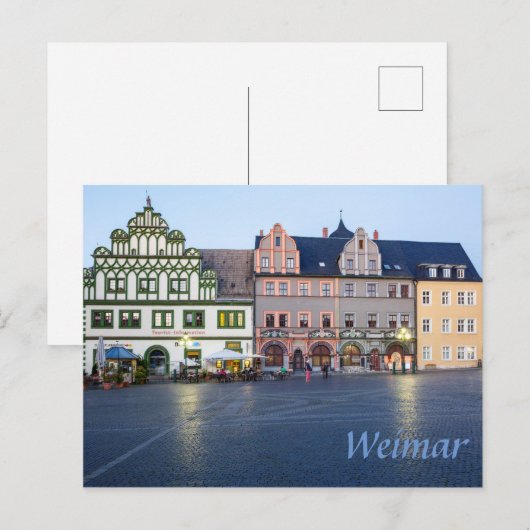 Weimar Marktplatz photo Postkarte (Vorne/Hinten)