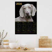 Weimaraner 2026 Calendar Poster (Küche)