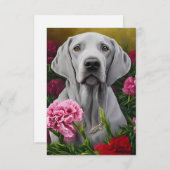 Weimaraner 3 x 5 Flat Dankeschön-Karte (Leere) Dankeskarte (Vorne/Hinten)