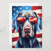 Weimaraner 4. Juli Unabhängigkeitstag Feiertagskarte (Vorne/Hinten)
