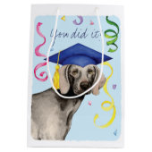 Weimaraner Absolvent Mittlere Geschenktüte (Rückseite)