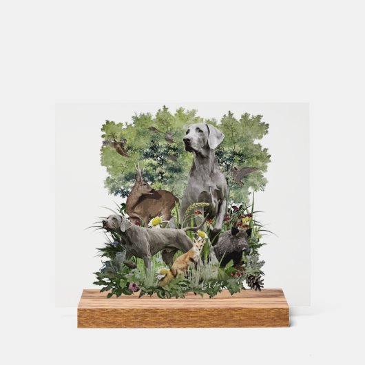 Weimaraner Art Acrylschild (Vorderseite)