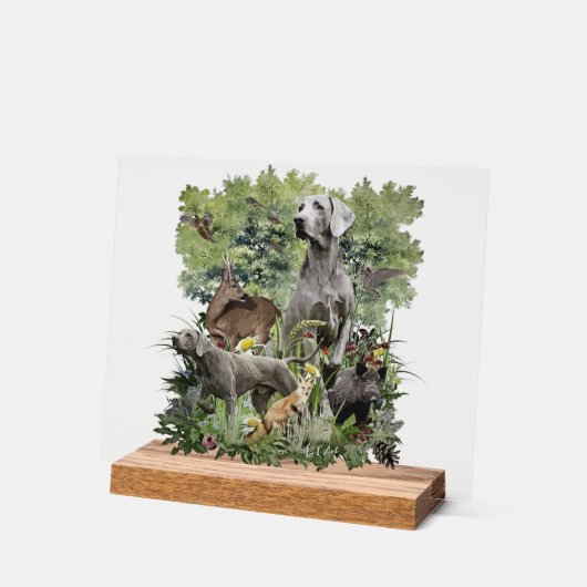 Weimaraner Art Acrylschild (Winkel)
