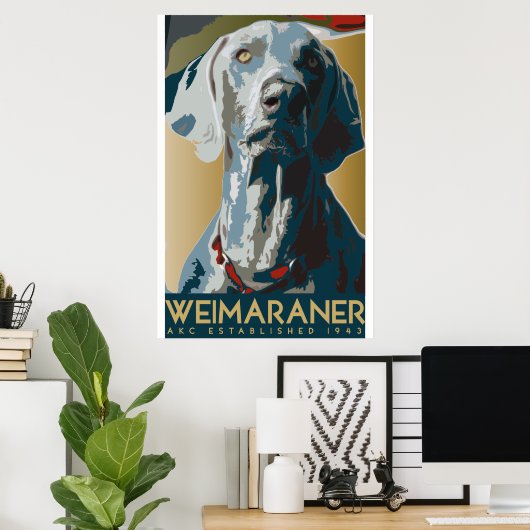 Weimaraner Art Dec Poster (Heimbüro)