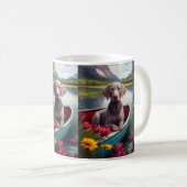 Weimaraner auf dem Paddle: Ein Landschaftliches Ab Kaffeetasse (VorderseiteRechts)
