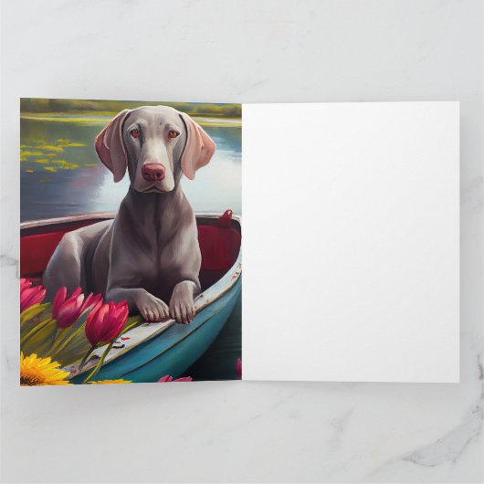 Weimaraner auf dem Paddle: Ein Landschaftliches Ab Karte (Innenseite)