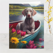 Weimaraner auf dem Paddle: Ein Landschaftliches Ab Karte (Gelbe Blume)