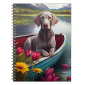 Weimaraner auf dem Paddle: Ein Landschaftliches Ab Notizblock (Vorderseite)