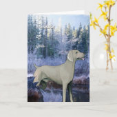 weimaraner_Beileid_card Karte (Gelbe Blume)