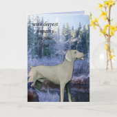 weimaraner_Beileid_card Karte (Gelbe Blume)
