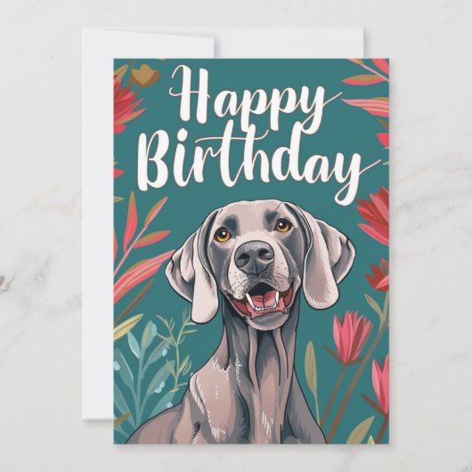 Weimaraner Birthday Feiertagskarte (Vorderseite)