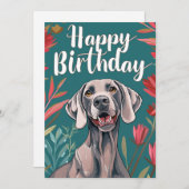Weimaraner Birthday Feiertagskarte (Vorne/Hinten)