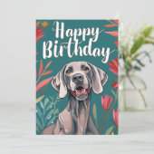 Weimaraner Birthday Feiertagskarte (Stehend Vorderseite)