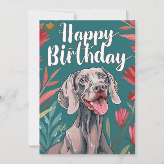 Weimaraner Birthday Feiertagskarte (Vorderseite)
