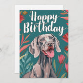 Weimaraner Birthday Feiertagskarte (Vorne/Hinten)