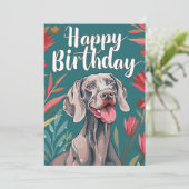 Weimaraner Birthday Feiertagskarte (Stehend Vorderseite)