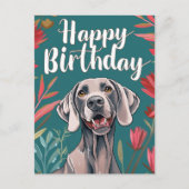 Weimaraner Birthday Postkarte (Vorderseite)