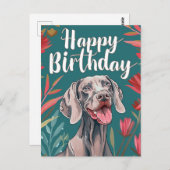 Weimaraner Birthday Postkarte (Vorne/Hinten)