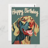 Weimaraner Birthday Postkarte (Vorne/Hinten)