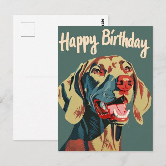 Weimaraner Birthday Postkarte (Vorne/Hinten)