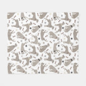 Weimaraner Bones and Paws Fleece Blanket (Vorderseite (Horizontal))