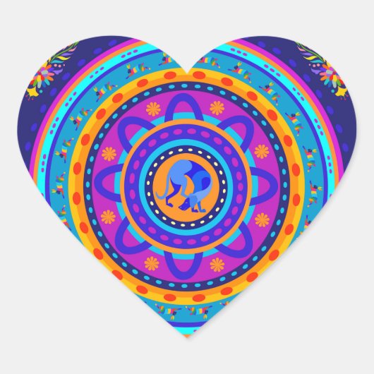 Weimaraner & Bunnies Herz-Aufkleber (Vorderseite)