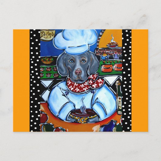 Weimaraner Chefkoch Postkarte (Vorderseite)