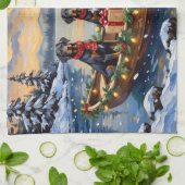 Weimaraner Christmas Boat Holiday Geschirrtuch (Gefaltet)