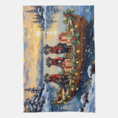 Weimaraner Christmas Boat Holiday Geschirrtuch (Vertikal)