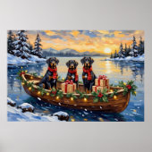 Weimaraner Christmas Boat Holiday Poster (Vorne)