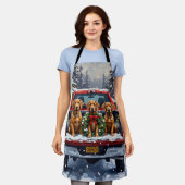 Weimaraner Christmas Red Truck Holiday Schürze (Getragen)