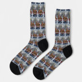 Weimaraner Christmas Red Truck Holiday Socken (Linkes Detail)