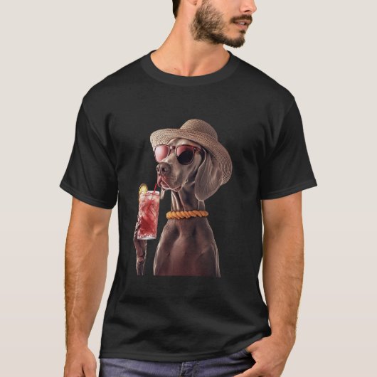 Weimaraner Cocktail T-Shirt (Vorderseite)