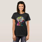 Weimaraner Colorful Pop Splash Tie Dye Rainbow T-Shirt (Vorne ganz)
