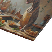 Weimaraner Cooking in Kitchen Schneidebrett (Ecke)