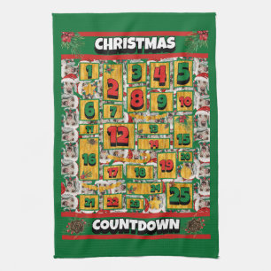 Weimaraner Countdown Weihnachten Adventskalender H Geschirrtuch