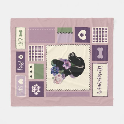 Weimaraner-Decke| Mittel Fleecedecke (Vorderseite (Horizontal))