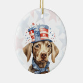 Weimaraner Dog, 4th of july Personalized Keramik Ornament (Rechts)