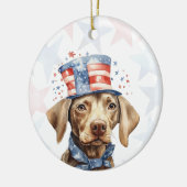 Weimaraner Dog, 4th of july Personalized Keramik Ornament (Links)