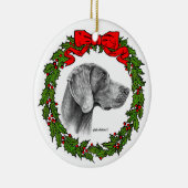 Weimaraner Dog Art von Glenda S. Harlan Keramik Ornament (Rechts)