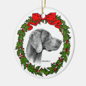 Weimaraner Dog Art von Glenda S. Harlan Keramik Ornament (Links)
