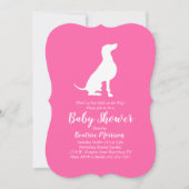 Weimaraner Dog Baby Duwer Girl Pink Einladung (Vorderseite)