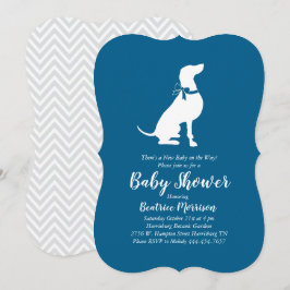 Weimaraner Dog Baby Shower Boy Blue Einladung