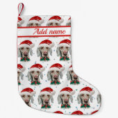 Weimaraner Dog Breed Christmas Stars Kleiner Weihnachtsstrumpf (Vorderseite)