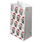 Weimaraner Dog Breed Weihnachtsstars Kleine Geschenktüte (Rückseite Schrägansicht)