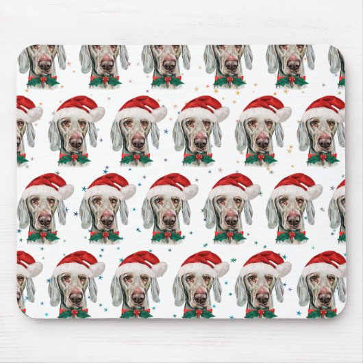 Weimaraner Dog Breed Weihnachtsstars Mousepad (Vorne)