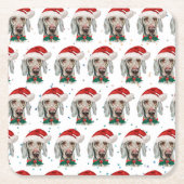 Weimaraner Dog Breed Weihnachtsstars Rechteckiger Pappuntersetzer (Vorderseite)