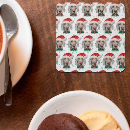 Weimaraner Dog Breed Weihnachtsstars Rechteckiger Pappuntersetzer